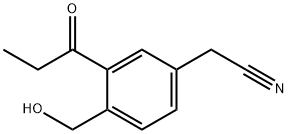 4-(Hydroxymethyl)-3-propionylphenylacetonitrile Structure