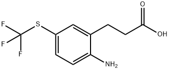 3-(2-Amino-5-(trifluoromethylthio)phenyl)propanoic acid Structure