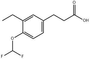 4-(Difluoromethoxy)-3-ethylphenylpropanoic acid Structure