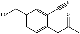 5-(Hydroxymethyl)-2-(2-oxopropyl)benzonitrile Structure