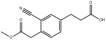 Methyl 4-(2-carboxyethyl)-2-cyanophenylacetate Structure