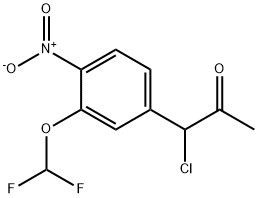 1-Chloro-1-(3-(difluoromethoxy)-4-nitrophenyl)propan-2-one Structure