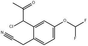 2-(1-Chloro-2-oxopropyl)-4-(difluoromethoxy)phenylacetonitrile Structure