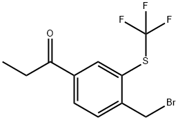 1-(4-(Bromomethyl)-3-(trifluoromethylthio)phenyl)propan-1-one Structure