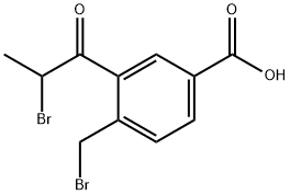 4-(Bromomethyl)-3-(2-bromopropanoyl)benzoic acid Structure