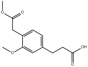 Methyl 4-(2-carboxyethyl)-2-methoxyphenylacetate Structure