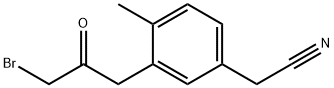 3-(3-Bromo-2-oxopropyl)-4-methylphenylacetonitrile Structure