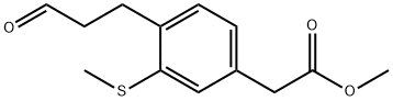 Methyl 3-(methylthio)-4-(3-oxopropyl)phenylacetate Structure