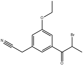 3-(2-Bromopropanoyl)-5-ethoxyphenylacetonitrile Structure