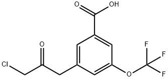 3-(3-Chloro-2-oxopropyl)-5-(trifluoromethoxy)benzoic acid Structure