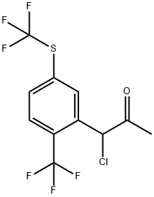 1-Chloro-1-(2-(trifluoromethyl)-5-(trifluoromethylthio)phenyl)propan-2-one Structure