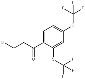 3-Chloro-1-(4-(trifluoromethoxy)-2-(trifluoromethylthio)phenyl)propan-1-one Structure