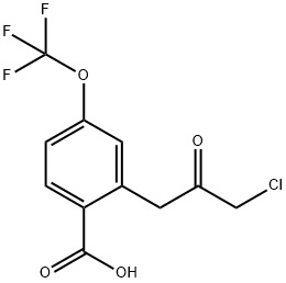 2-(3-Chloro-2-oxopropyl)-4-(trifluoromethoxy)benzoic acid Structure