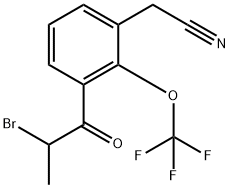 3-(2-Bromopropanoyl)-2-(trifluoromethoxy)phenylacetonitrile Structure