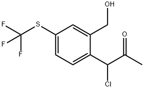 2-(1-Chloro-2-oxopropyl)-5-(trifluoromethylthio)benzylalcohol Structure