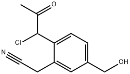 2-(1-Chloro-2-oxopropyl)-5-(hydroxymethyl)phenylacetonitrile Structure