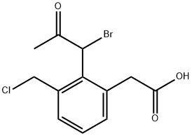 2-(1-Bromo-2-oxopropyl)-3-(chloromethyl)phenylacetic acid Structure