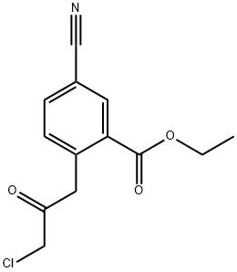 Ethyl 2-(3-chloro-2-oxopropyl)-5-cyanobenzoate Structure