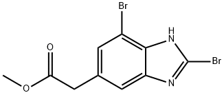 Methyl 2,4-dibromo-1H-benzimidazole-6-acetate Structure