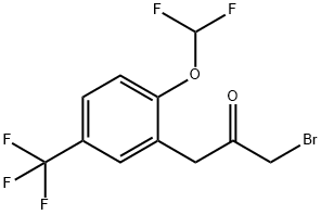 1-Bromo-3-(2-(difluoromethoxy)-5-(trifluoromethyl)phenyl)propan-2-one Structure