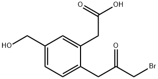 2-(3-Bromo-2-oxopropyl)-5-(hydroxymethyl)phenylacetic acid Structure