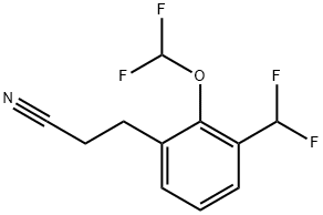 3-(2-(Difluoromethoxy)-3-(difluoromethyl)phenyl)propanenitrile Structure