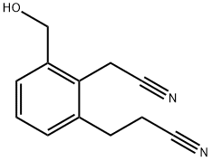 2-(2-Cyanoethyl)-6-(hydroxymethyl)phenylacetonitrile Structure