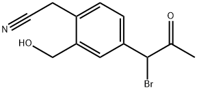 4-(1-Bromo-2-oxopropyl)-2-(hydroxymethyl)phenylacetonitrile Structure