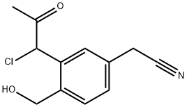 3-(1-Chloro-2-oxopropyl)-4-(hydroxymethyl)phenylacetonitrile Structure