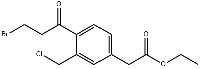 Ethyl 4-(3-bromopropanoyl)-3-(chloromethyl)phenylacetate Structure