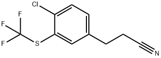 3-(4-Chloro-3-(trifluoromethylthio)phenyl)propanenitrile Structure