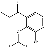 1-(2-(Difluoromethoxy)-3-mercaptophenyl)propan-1-one Structure