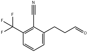 2-(3-Oxopropyl)-6-(trifluoromethyl)benzonitrile Structure