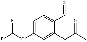 4-(Difluoromethoxy)-2-(2-oxopropyl)benzaldehyde Structure