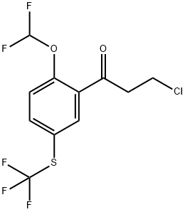 3-Chloro-1-(2-(difluoromethoxy)-5-(trifluoromethylthio)phenyl)propan-1-one Structure