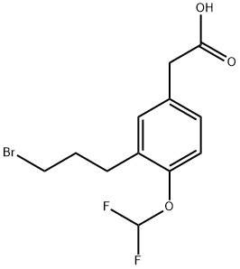 3-(3-Bromopropyl)-4-(difluoromethoxy)phenylacetic acid Structure