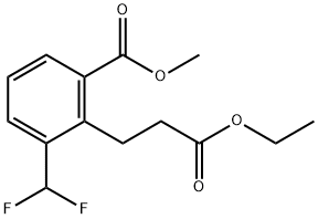 Methyl 3-(difluoromethyl)-2-(3-ethoxy-3-oxopropyl)benzoate Structure