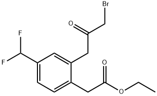 Ethyl 2-(3-bromo-2-oxopropyl)-4-(difluoromethyl)phenylacetate Structure