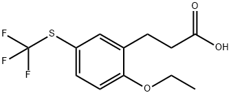 3-(2-Ethoxy-5-(trifluoromethylthio)phenyl)propanoic acid Structure