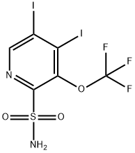 4,5-Diiodo-3-(trifluoromethoxy)pyridine-2-sulfonamide Structure