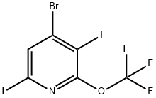 4-Bromo-3,6-diiodo-2-(trifluoromethoxy)pyridine Structure