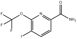 3-Iodo-2-(trifluoromethoxy)pyridine-6-carboxamide Structure