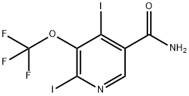 2,4-Diiodo-3-(trifluoromethoxy)pyridine-5-carboxamide Structure