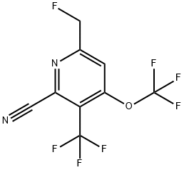 2-Cyano-6-(fluoromethyl)-4-(trifluoromethoxy)-3-(trifluoromethyl)pyridine Structure