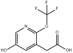 5-Hydroxy-2-(trifluoromethoxy)pyridine-3-acetic acid Structure