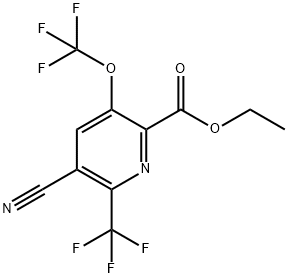 Ethyl 3-cyano-5-(trifluoromethoxy)-2-(trifluoromethyl)pyridine-6-carboxylate Structure