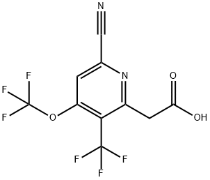 6-Cyano-4-(trifluoromethoxy)-3-(trifluoromethyl)pyridine-2-acetic acid Structure