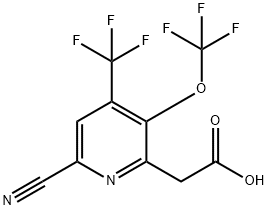 6-Cyano-3-(trifluoromethoxy)-4-(trifluoromethyl)pyridine-2-acetic acid Structure