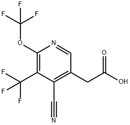 4-Cyano-2-(trifluoromethoxy)-3-(trifluoromethyl)pyridine-5-acetic acid Structure