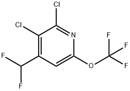 2,3-Dichloro-4-(difluoromethyl)-6-(trifluoromethoxy)pyridine Structure